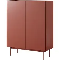 Masseno Kommode COLORE 97 cm Highboard mit 2 Türen für Wohnzimmer Schlafzimmer Modern 97x37x122 cm Rot / Rot