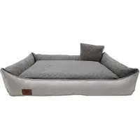 Odol-Plusz Hundebett für große Hunde - Hundesofa mit Wendekissen 120x85cm [ grau ] EU &