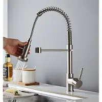 Mc star Wasserhahn Küche Ausziehbar, Küchenarmatur mit Spiralfeder 360°,Wasserhahn Küche, Zwei Funktionen Brause,grau,