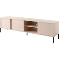 Meble Laski Lowboard TV-Unterschrank Dast 203x39,5x53cm beige 3-türig