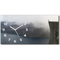 Tulup Wanduhr aus Glas – 60x30 cm - Glasbild - Glasuhr - Gehärtetes Glas - weisse-zeiger - Norwegian Klippe