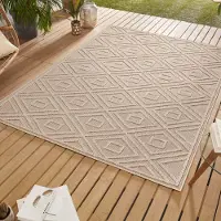 Ayyildiz Hali Outdoor Teppich Teppiche im skandinavischen Stil Küche Balkon Terrasse Garten Picknick , Größe : 80 x 150 cm , Farbe : Beige-6
