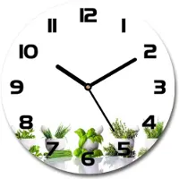 Tulup Wanduhr aus Glas 30fi Glasbild Glasuhr Gehärtetes Glas - schwarze-zeiger - Herbs