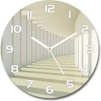 Tulup Wanduhr aus Glas 30fi Glasbild Glasuhr Gehärtetes Glas - weisse-zeiger - Corridor