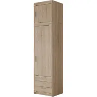 Mirjan 24 Kleiderschrank Elena 1D3S + Schrankaufsatz, Drehtürenschrank, Garderobe mit zwei Drehtüren und drei Schubladen, Kleiderstange (Farbe: Sonoma Eiche)