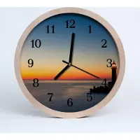 Tulup Holzuhr 20fi cm wanduhr - Leuchtturm-Landschaft