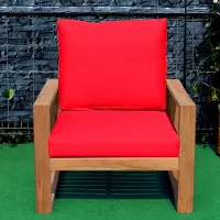 Teako Design Loungesessel Treviso Teakholz Massiv 80x88x90 cm Rot