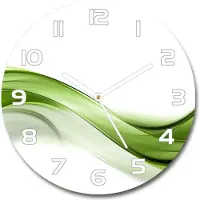 Tulup Wanduhr aus Glas 30fi Glasbild Glasuhr Gehärtetes Glas - weisse-zeiger - Green wave