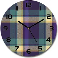Tulup Wanduhr aus Glas 30fi Glasbild Glasuhr Gehärtetes Glas - schwarze-zeiger - Lattice texture