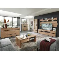 Lomadox Wohnzimmer komplett Set MANRESA-36 in Artisan Eiche Nb. mit Graphit