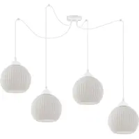 Light11 HOME Hängelampe Spider Riffle Weiß 4-Platte Weiß Form Kugel E27