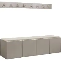 Mirjan 24 Garderoben-Set Orion VII, Garderobe mit Sitzbank mit 4 x Wandpanel 42x42 (Farbe: Cashmere, Polo 872)