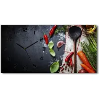 Tulup Wanduhr aus Glas – 60x30 cm - Glasbild - Glasuhr - Gehärtetes Glas - schwarze-zeiger - Komponenten