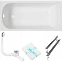 For you Aqua | Polimat Badewanne Classic - 120x70cm - Acryl - Weißer Syfon - Füße