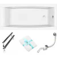 Cersanit | Badewanne - Wanne Rechteckig Virgo - 170x75 Cm - Mit Syphon Und Füßen - Ergonomisches Design - Acrylbadewanne