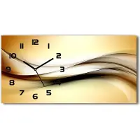 Tulup Wanduhr aus Glas – 60x30 cm - Glasbild - Glasuhr - Gehärtetes Glas - schwarze-zeiger - Abstrakter Hintergrund