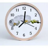 Tulup Holzuhr 20fi cm wanduhr - Orchidee Blumen