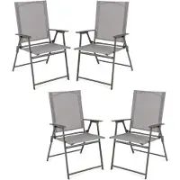 KOMFOTTEU 4er Set Gartenstühle, Klappstühle tragbar mit Armlehnen, Balkonstühle mit ergonomischer Rückenlehne, Campingstühle bis 150 kg