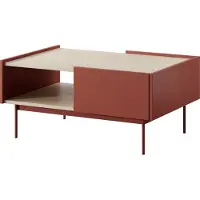 Masseno Couchtisch COLORE 97 cm Kaffetisch für Wohnzimmer Sofatisch Wohnzimmertisch Rot