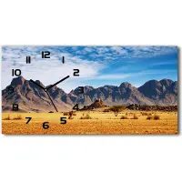 Tulup Wanduhr aus Glas – 60x30 cm - Glasbild - Glasuhr - Gehärtetes Glas - schwarze-zeiger - Rock in Namibia