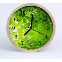 Tulup Holzuhr 20fi cm wanduhr - Blätter Blumen