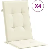 Syfax Gartenstuhlauflagen für Hochlehner 4Stk. Creme 120x50x2cm Stoff