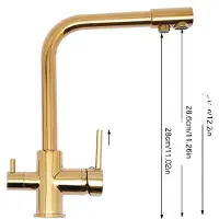 OEM Küchenarmatur, 3-Wege-Design, langlebiges Messing und Edelstahl, Gold