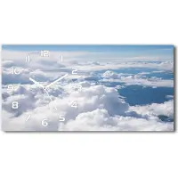 Tulup Wanduhr aus Glas – 60x30 cm - Glasbild - Glasuhr - Gehärtetes Glas - weisse-zeiger - Blick aus dem Flugzeug