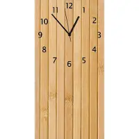Wallario Design Wanduhr Holzpanele hell aus Echtglas, Größe 30 x 60 cm