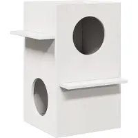 Syfax Katzenhaus Weiß 43x43x60 cm Massivholz Kiefer