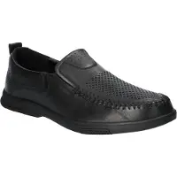 American Club CY140 Elegant Herren Leder Schuhe, Solide Lederschuhe für Herren, Slip-On Modell, Casual, Lederschuhe, Schwarz 41