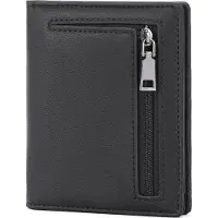 Sonstiges Slim Wallet Herren RFID Schutz Geldbörse Münzfach Portemonnaie 7 Kartenfächer 1 Reißverschluss 02-schwarz
