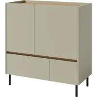 Mirjan 24 Kommode Luca 09 mit zwei Drehtüren und zwei Schubladen (Farbe: Eucalyptus / Eucalyptus + Eiche Baltic Dune)