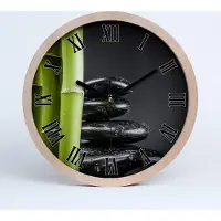 Tulup Holzuhr 20fi cm wanduhr - schwarze Spitzen - Bambus