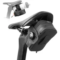 RockBros Fahrrad Satteltaschen Drehknopf Verstellsystem Wasserdicht mit Flaschenhalter für Rennrad MTB Schwarz