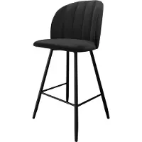 Mirjan 24 Barhocker SH2, Polsterhocker, Barstühle, Beine aus Metall, 56x52x107 cm (Farbe: Magic Velvet 2219)