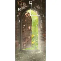 Wallario Design Wanduhr bedruckt, Größe 30 x 60 cm, Motiv: Offene Pforte