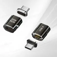 Aurum Magnet USB-C Adapter Typ-C Stecker Kabel Buchse magnetisch für Macbook Laptop PC