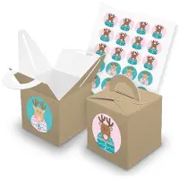 Itenga SET V43 Adventskalender Würfelbox mit Griff Braun + Zahlensticker Z44