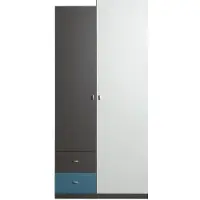 Masseno Drehtürenschrank FIUME 90/190/50cm -türig Weiß