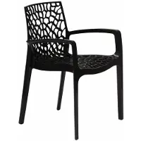 GRANDSOLEIL Gartenstuhl mit Armlehnen Stapelbare Gruvyer Arm Grand Soleil Professionell - Schwarz
