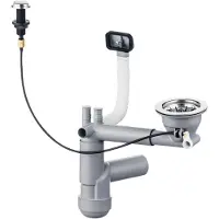 TRIZERATOP Siphon für Stahlspülbecken, 1-Becken Chrom