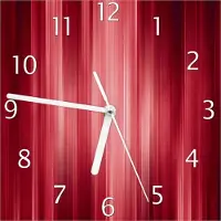 Wallario Design Wanduhr Rot und schwarz gestreift - Abstraktes Streifenmuster aus Echtglas, Größe 20 x 20 cm