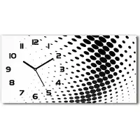 Tulup Wanduhr aus Glas – 60x30 cm - Glasbild - Glasuhr - Gehärtetes Glas - schwarze-zeiger - Geometrischer Hintergrund