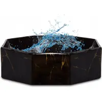 Sonstiges Badezimmer Waschbecken Arbeitsplatte Waschschüssel Schwarz Marmor; Oval