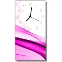 Tulup Glasuhr Wanduhr Küchenuhr Echt-Glas 30x60 Abstrakt Rosa