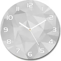 Tulup Wanduhr aus Glas 30fi Glasbild Glasuhr Gehärtetes Glas - weisse-zeiger - Abstraction triangles