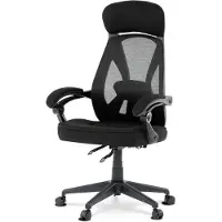 Autronic Bürostuhl, schwarzes Stoff und schwarzes Netzgitter, PC Moos. mit Haft - Ka -Y309 Bk neu