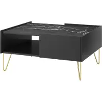 Lomadox Couchtisch in graphit, HERMOSILLO-160, Oberboden in Marmoroptik