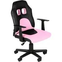 In And OutdoorMatch Bürostuhl Aleta – Rosa und Schwarz – Kunstleder – Hochwertige Polsterung – Bequemer Bürostuhl – Lustige Optik